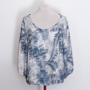 NWOT Forever 21 Palm Print Blouse, Size L